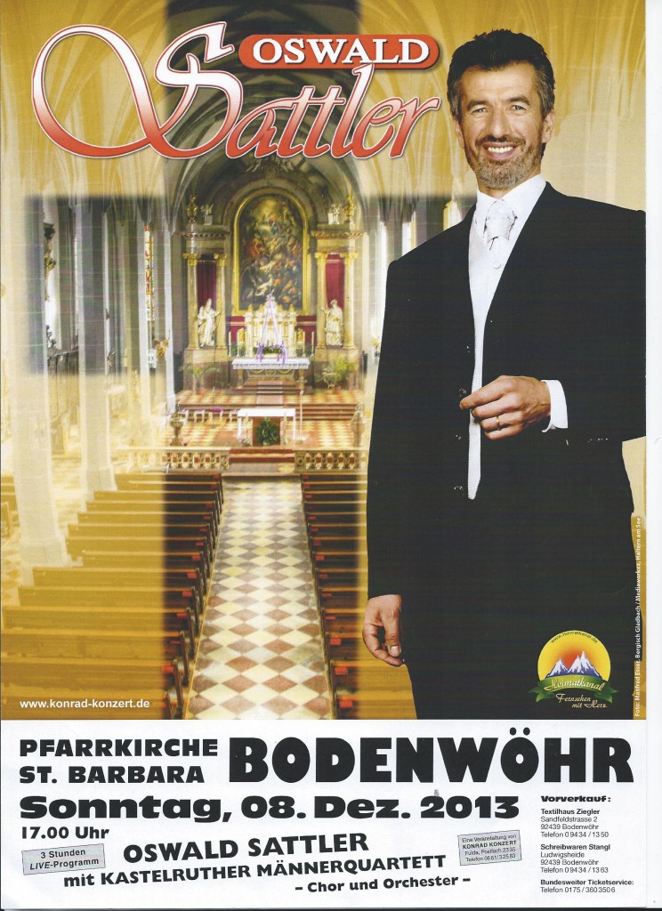 Weihnachtskonzert mit Oswald Sattler Plakat